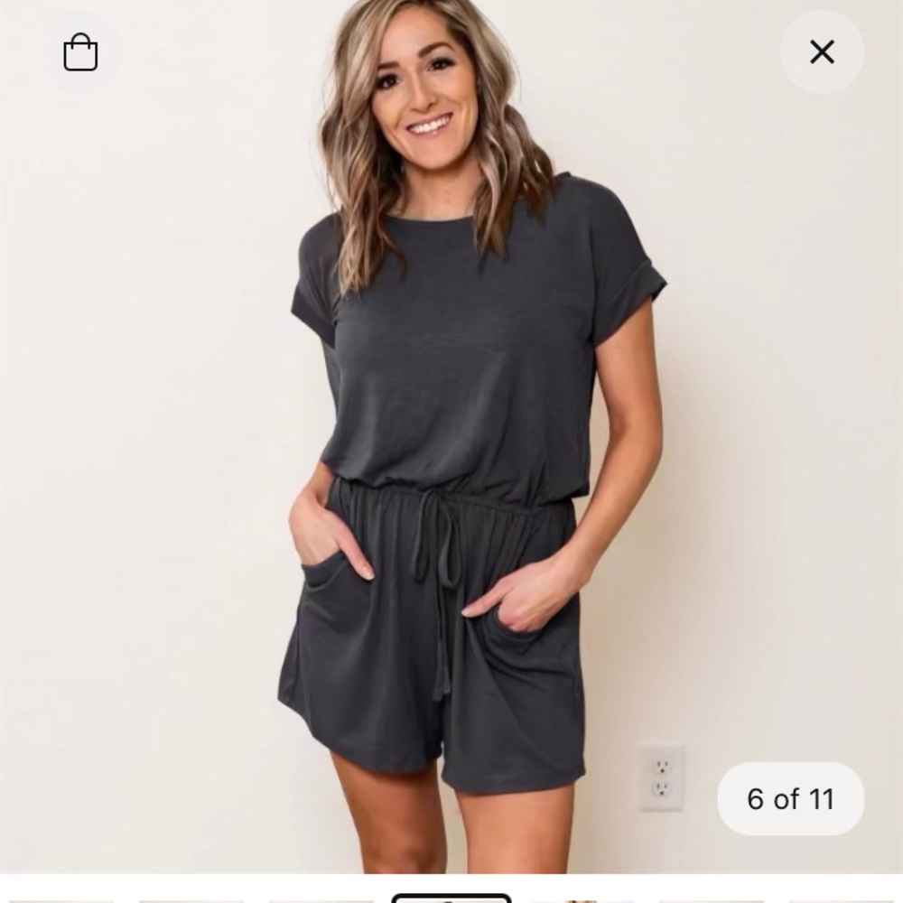 Slate grey/blue romper